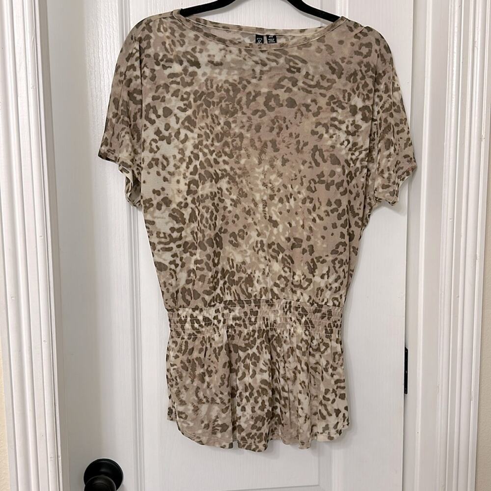 Relativity Nude Leopard Sheer Top & Tank Elastic Waist PM